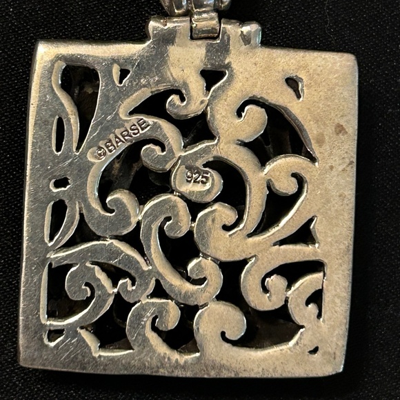 Barse Scroll Filigree Sterling Silver 925 Pendant and Drop Earrings matching set - Picture 4 of 4